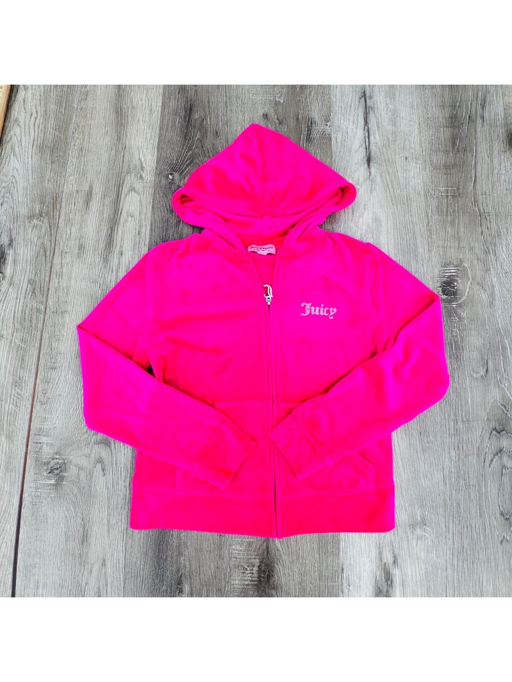 Women’s Juicy Couture Pink Velour zip-up hoodie size M